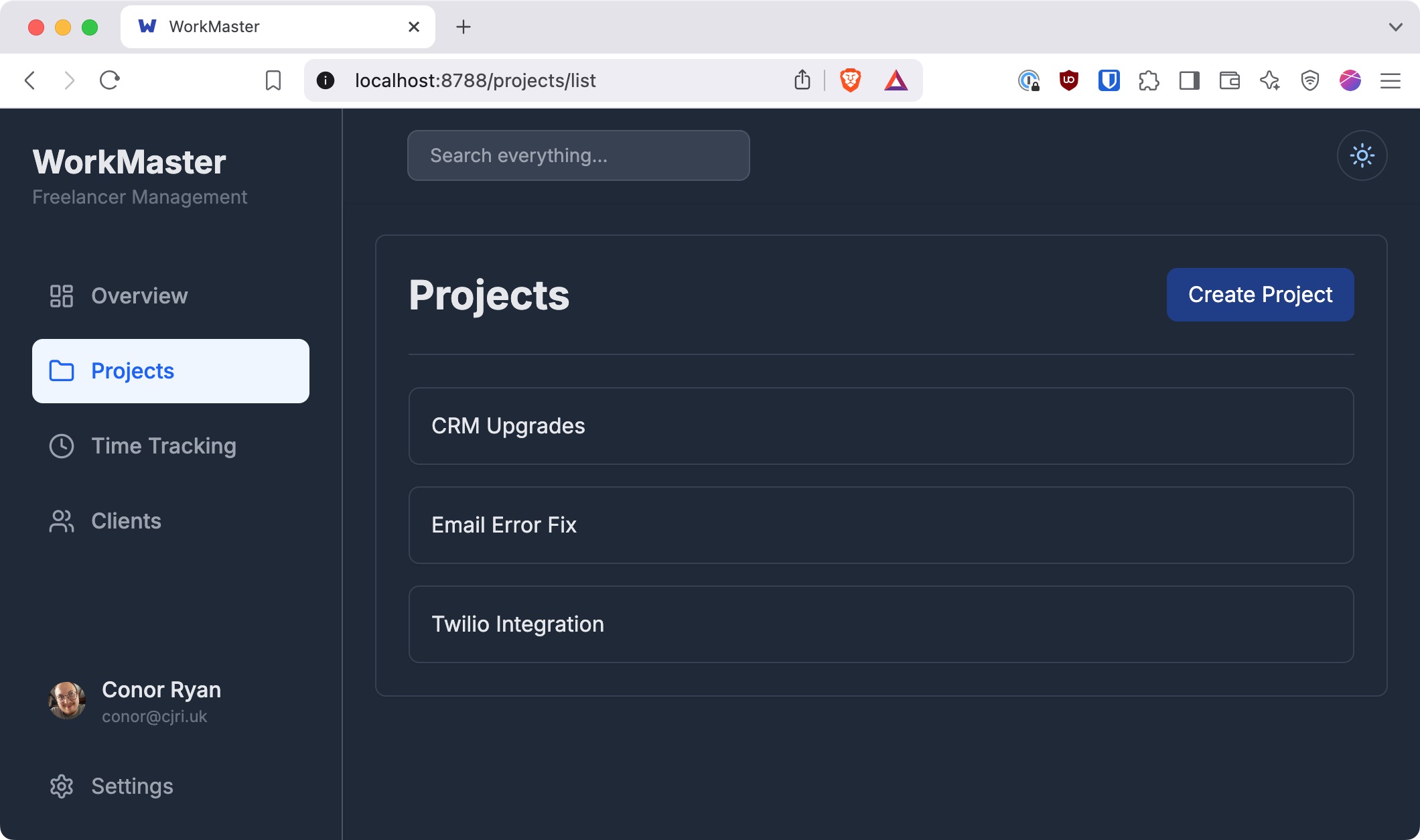 WorkMaster dark mode preview